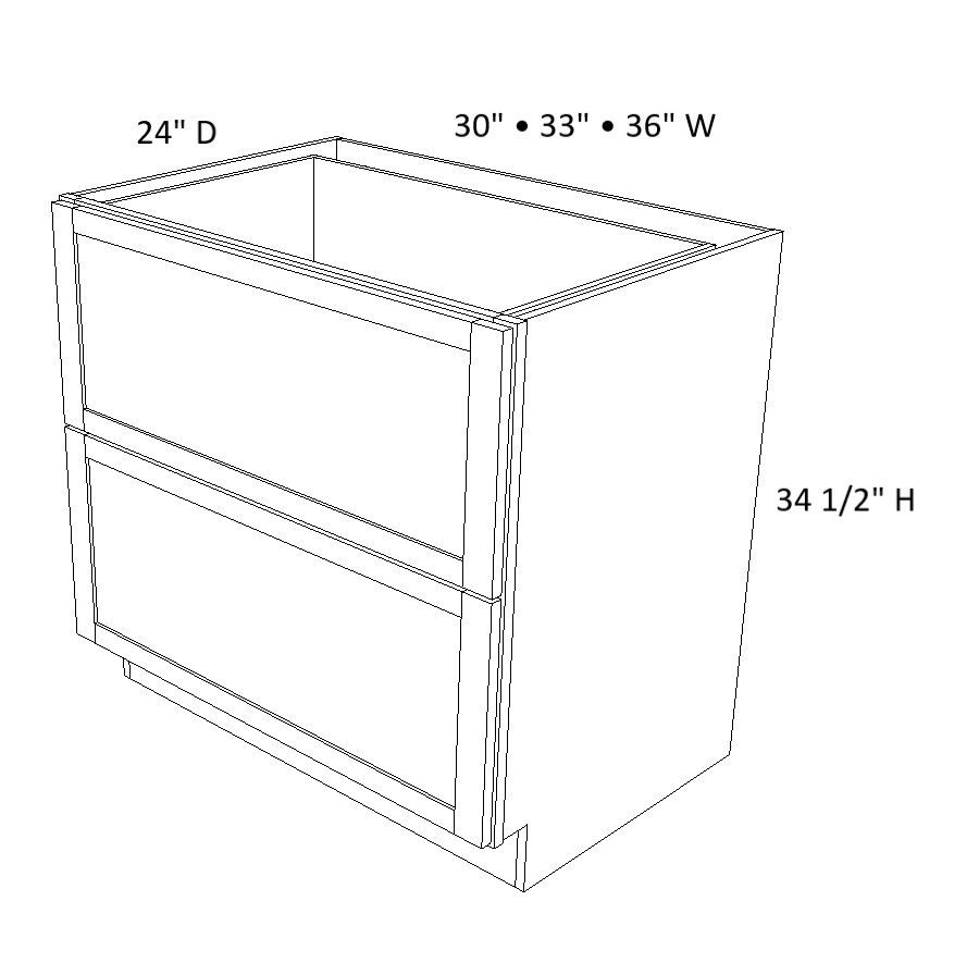 2 Drawer Base Cabinet