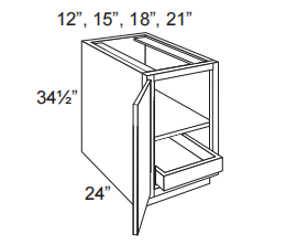 1 Door Base Cabinet With 1 Roll Out Tray