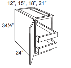 1 Door Base Cabinet With 2 Roll Out Tray