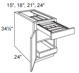 Top Drawer Base Cabinet With 1 Roll Out Tray