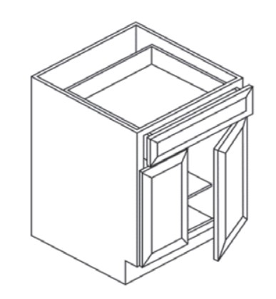 2 Doors 1 Drawer Base Cabinet