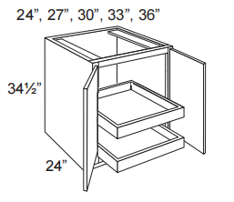 2 Doors Base Cabinet With 2 Roll Out Tray