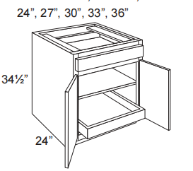 2 Doors Base Cabinet With 1 Drawer