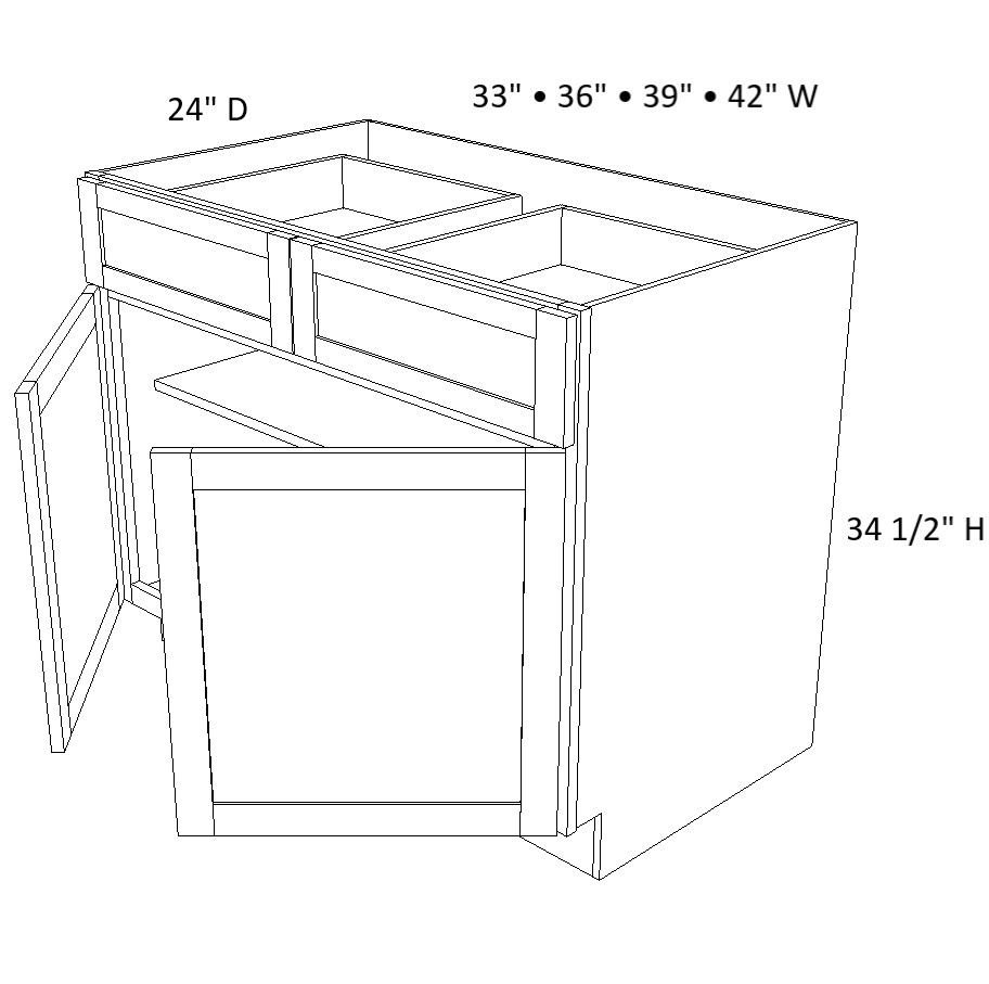 2 Door 2 Drawer Base Cabinet