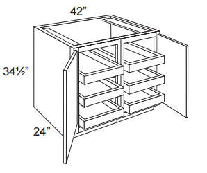 2 Doors Base Cabinet With 6 Roll Out Tray