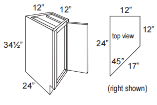 End Angle Base Cabinet