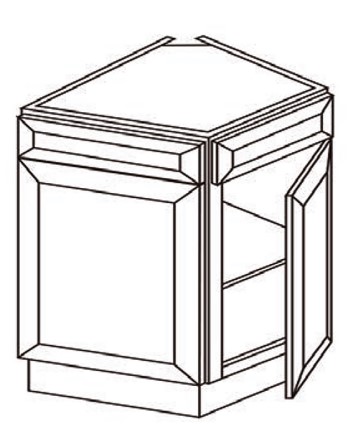 2 Doors Base End Corner Cabinet With 2 False Fronts