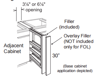 Filler Storage Pull Out Base Cabinet