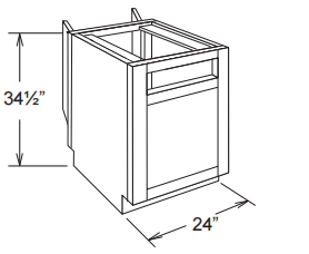 2 Door Blind Peninsula Base Corner Cabinet With 1 Drawer