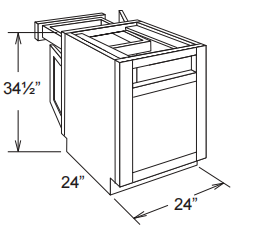 2 Doors Blind Peninsula Base Corner Cabinet With 1 Drawer