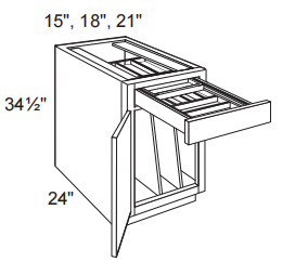 2 Tier Top Drawer Base Cabinet