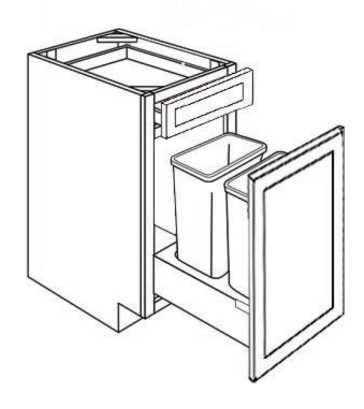 1 Door 1 Drawer Trash Base Cabinet