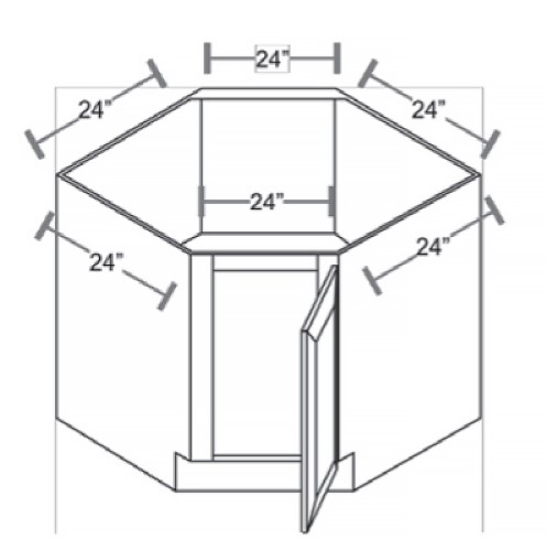 1 Door Corner Sink Base Cabinet