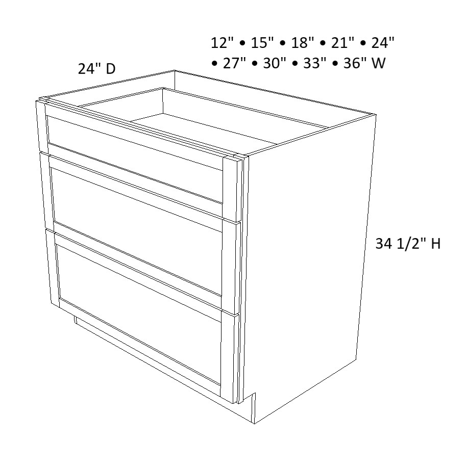 3 Drawer Base Cabinet