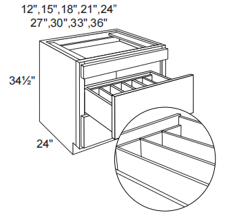 Multi-Storage Base Cabinet With 3 Drawers