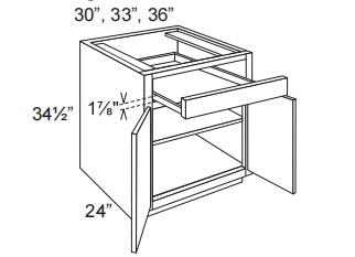 2 Door Base Cabinet With 1 Range Drawer Box