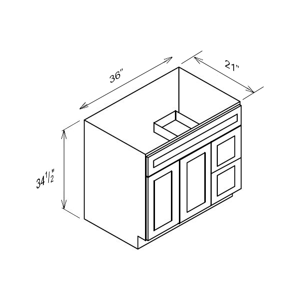 Double Door And Drawer Sink Base Vanities-Right