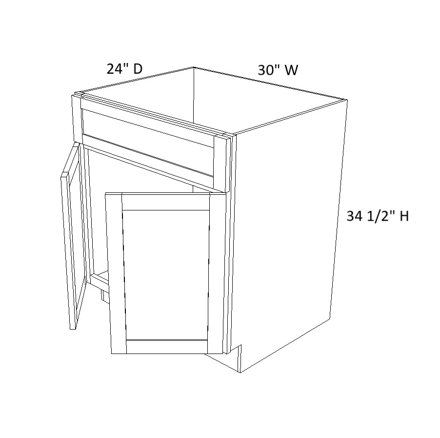 2 Door 1 Drawer Sink Base Cabinet