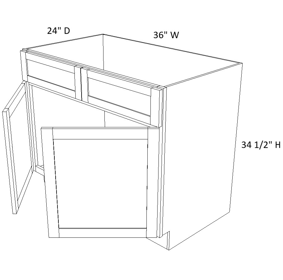 2 Door 2 Drawer Sink Base Cabinet