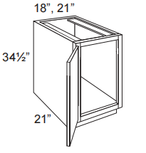 Full Height Vanity Sink Base With 1 Door