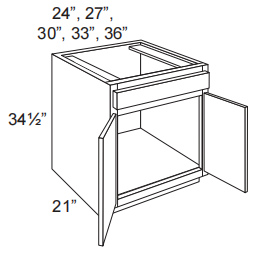 Vanity Sink Base Cabinet With 2 Door And 1 Drawer