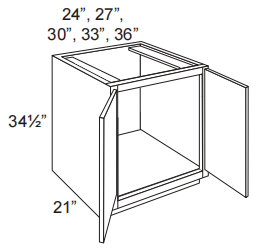 Full Height Vanity Sink Base With 2 Door