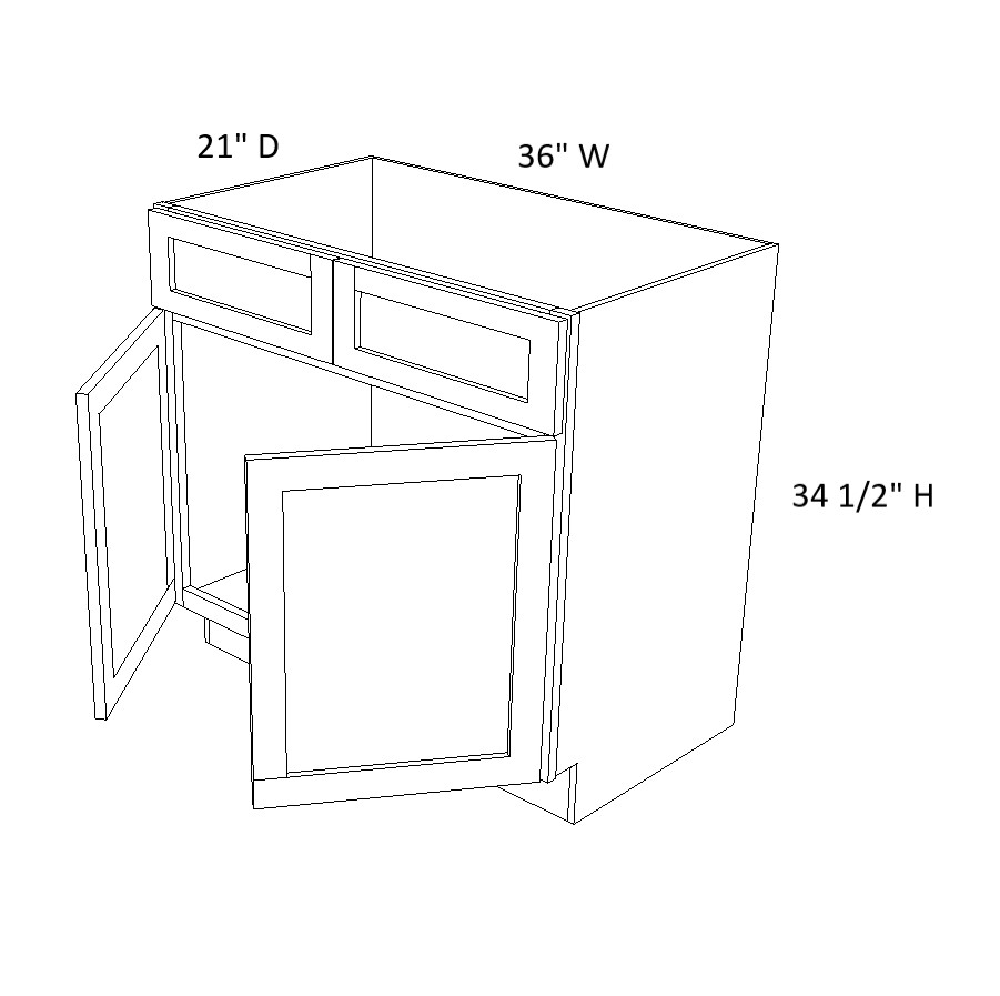 2 Door 1 Drawer Vanity Base Cabinet