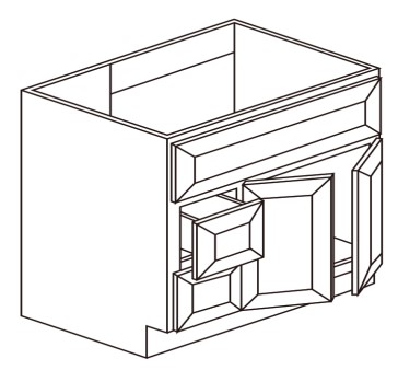 Vanity Sink Base Combo With 2 Drawers Left Or Right