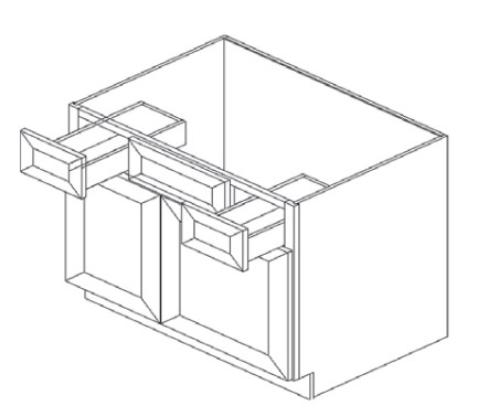 Vanity Sink Base Combo With 1 Drawer Left And 1 Drawer Right