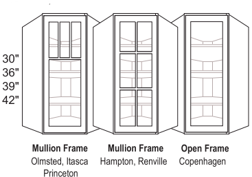 Matching Frame Door Wall Angle Corner Cabinet With 1 Door