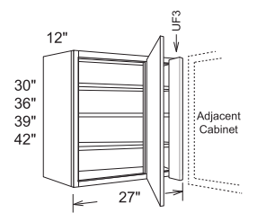 Blind Wall Corner Cabinet With 1 Door