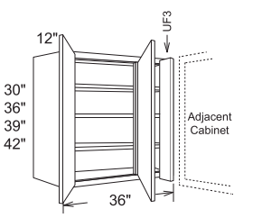 Blind Wall Corner Cabinet With 2 Doors