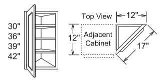 Wall End Angle Cabinet With 1 Door